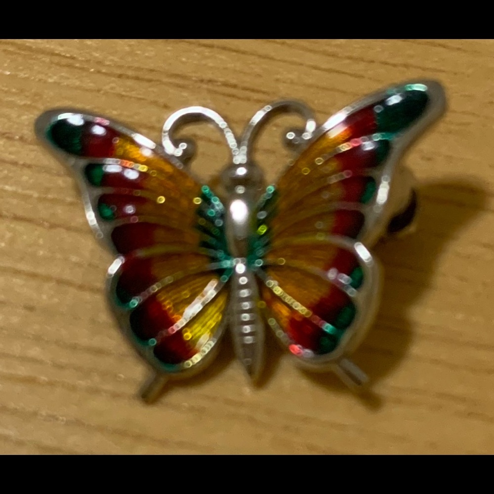 VINTAGE BEAU STERLING BUTTERFLY PIN